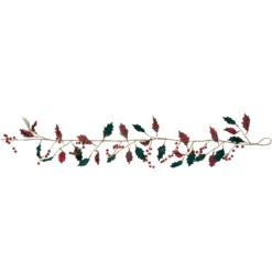5' Green And Red Plaid Holly With Jingle Bells Christmas Garland - Unlit -Best Christmas Store northlight ll94345 1 61616.1686065245