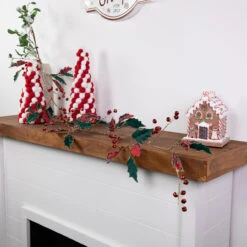5' Green And Red Plaid Holly With Jingle Bells Christmas Garland - Unlit -Best Christmas Store northlight ll94345 styled 23039.1686065243