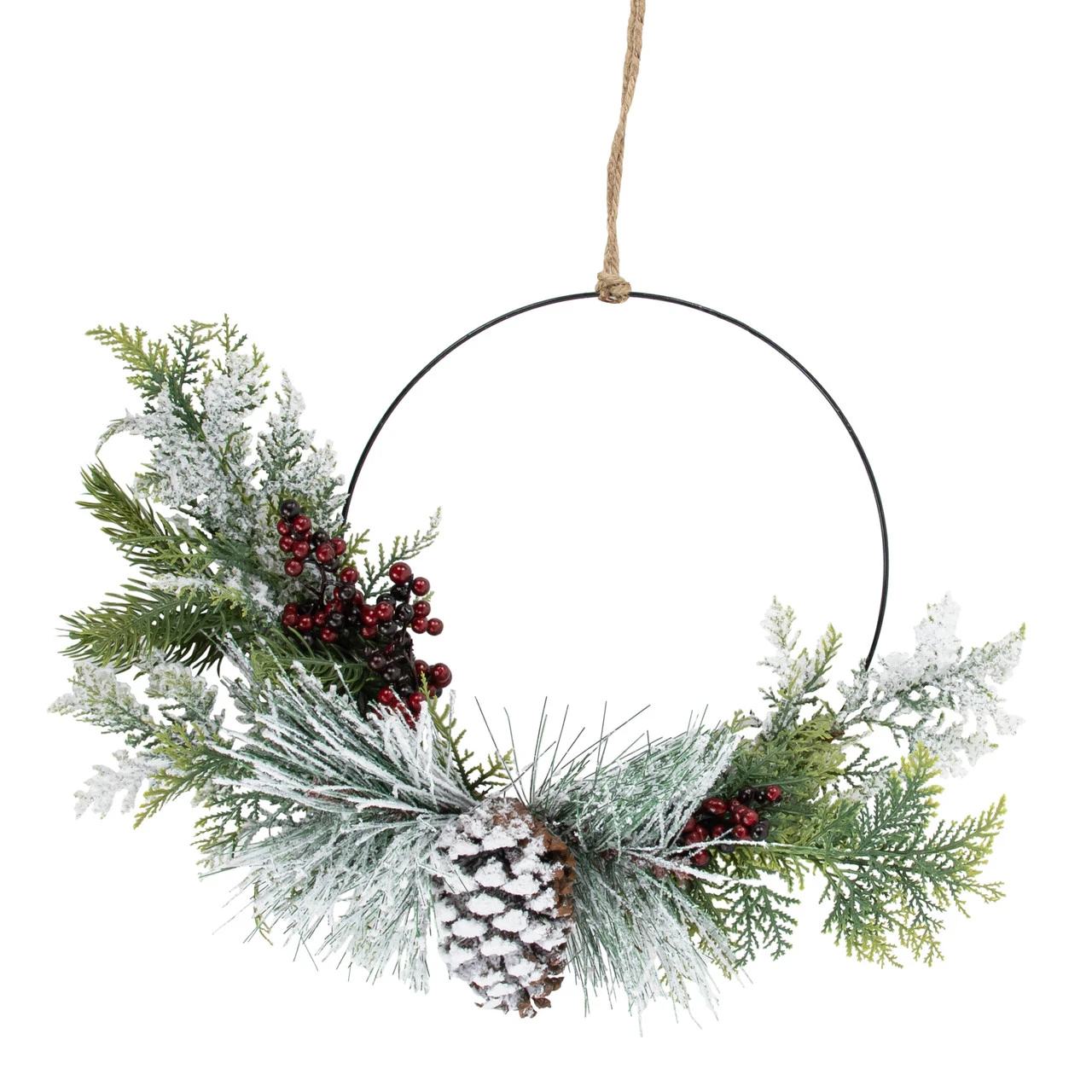 Frosted Mixed Foliage With Berries And Pinecone Artificial Christmas Wreath, 16-Inch, Unlit 1 Frosted Mixed Foliage With Berries And Pinecone Artificial Christmas Wreath, 16-Inch, Unlit