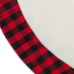 48" White, Red And Black Buffalo Plaid Tree Christmas Tree Skirt -Best Christmas Store northlight lt90712 2 sample 38065.1667576851