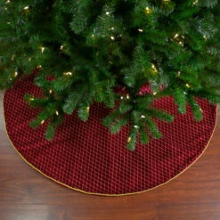48" Red And Gold Diamond Pattern Christmas Tree Skirt -Best Christmas Store northlight lt90714 5 14486.1667488714