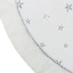 48" White With Silver Sequined Stars Christmas Tree Skirt -Best Christmas Store northlight lt90724 4updated 07553.1667576856