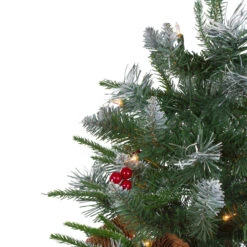 4' Pre-Lit Frosted Mixed Berry Pine Artificial Christmas Tree In Pot - Clear Lights 8 4' Pre-Lit Frosted Mixed Berry Pine Artificial Christmas Tree In Pot - Clear Lights -Best Christmas Store northlight lt91581 2 71142.1667533857