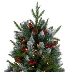 6' Pre-Lit Frosted Mixed Berry Pine Artificial Christmas Tree - Clear Lights -Best Christmas Store northlight lt9158220and2083 1 15412.1667531198