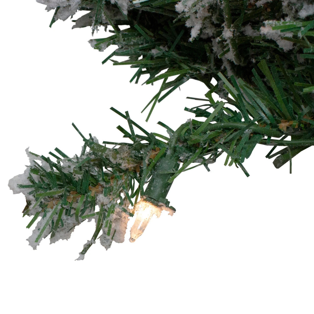Pre-Lit Flocked Victoria Pine Artificial Christmas Wreath - 30-Inch, Clear Lights 2 Pre-Lit Flocked Victoria Pine Artificial Christmas Wreath - 30-Inch, Clear Lights - Image 2