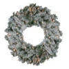 Pre-Lit Flocked Victoria Pine Artificial Christmas Wreath - 30-Inch, Clear Lights