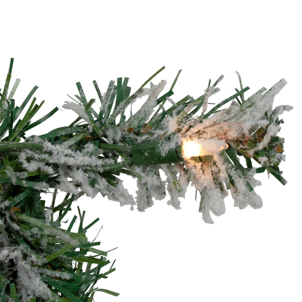 9' X 8" Pre-lit Flocked Victoria Pine Artificial Christmas Garland - Clear Lights 2 9' X 8" Pre-lit Flocked Victoria Pine Artificial Christmas Garland - Clear Lights - Image 2