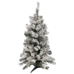 3' Pre-Lit Heavily Flocked Medium Pine Artificial Christmas Tree - Warm White LED Lights