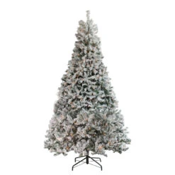 7.5' Pre-Lit Heavily Flocked Medium Pine Artificial Christmas Tree, Clear Lights -Best Christmas Store northlight m84235 3 63553.1687198080