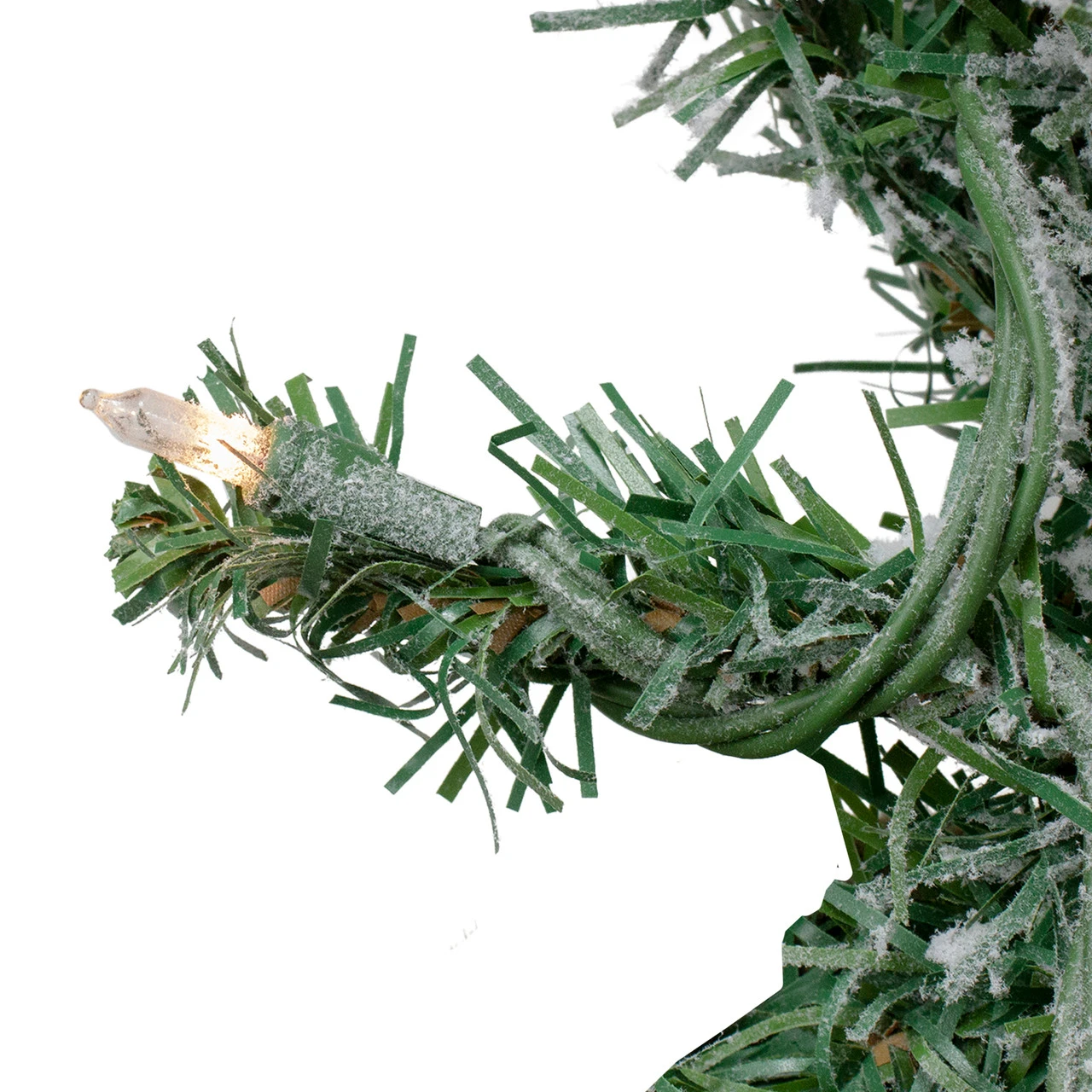 9' X 10" Pre-lit Heavily Flocked Pine Artificial Christmas Garland - Clear Lights 2 9' X 10" Pre-lit Heavily Flocked Pine Artificial Christmas Garland - Clear Lights - Image 2