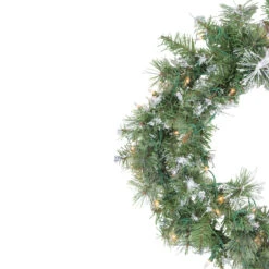Pre-Lit Snow Mountain Pine Artificial Christmas Wreath - 24-Inch, Clear Lights 5 Pre-Lit Snow Mountain Pine Artificial Christmas Wreath - 24-Inch, Clear Lights -Best Christmas Store northlight m88645 3 84651.1667642861