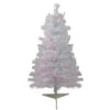 3' Pre-Lit Slim White Iridescent Pine Artificial Christmas Tree - Pink Lights