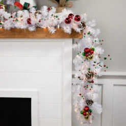 9' X 10" Pre-lit White Iridescent Mixed Pine Artificial Christmas Garland - Clear Lights 5 9' X 10" Pre-lit White Iridescent Mixed Pine Artificial Christmas Garland - Clear Lights -Best Christmas Store northlight mass20ha20ys20plug 10292.1667681663