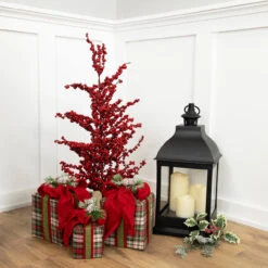 30" Red Berries Artificial Christmas Twig Tree, Unlit -Best Christmas Store northlight nl00338 styled 37406.1686065015