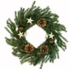 Pine Cones And Stars Pine Sprig Christmas Wreath, 10-Inch, Unlit