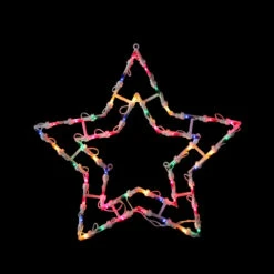 16" Multi-Color Lighted Star Christmas Window Silhouette Decoration