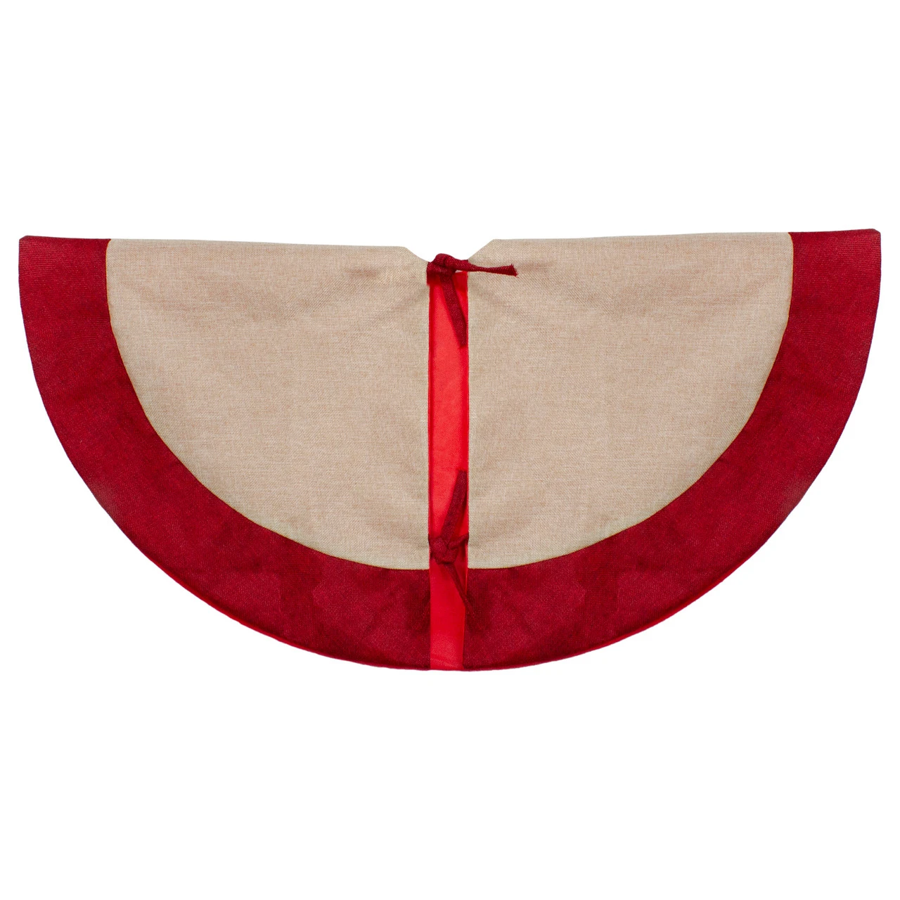 36" Burlap Santa Claus In Sleigh Embroidered Christmas Tree Skirt 4 36" Burlap Santa Claus In Sleigh Embroidered Christmas Tree Skirt - Image 4