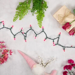 100ct Pink Mini Christmas Light Set, 20.25ft Green Wire 7 100ct Pink Mini Christmas Light Set, 20.25ft Green Wire -Best Christmas Store northlight nl02351 styled 2 04594.1678131805
