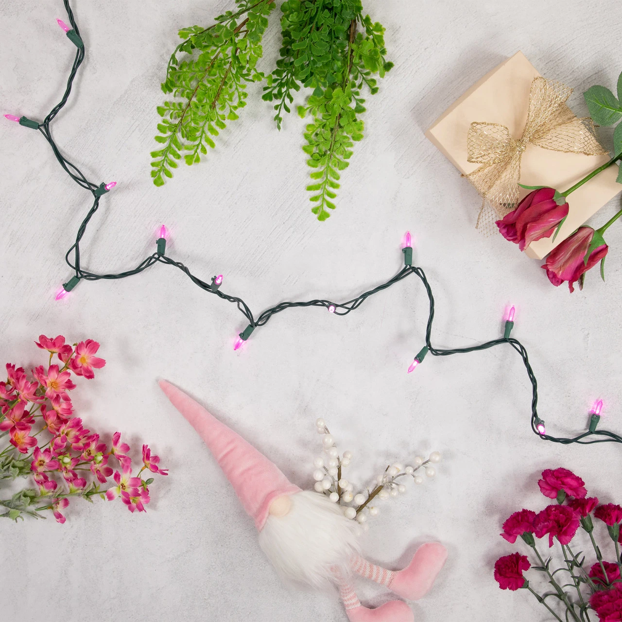 100ct Pink LED Mini Christmas Lights, 33ft Green Wire 3 100ct Pink LED Mini Christmas Lights, 33ft Green Wire - Image 3