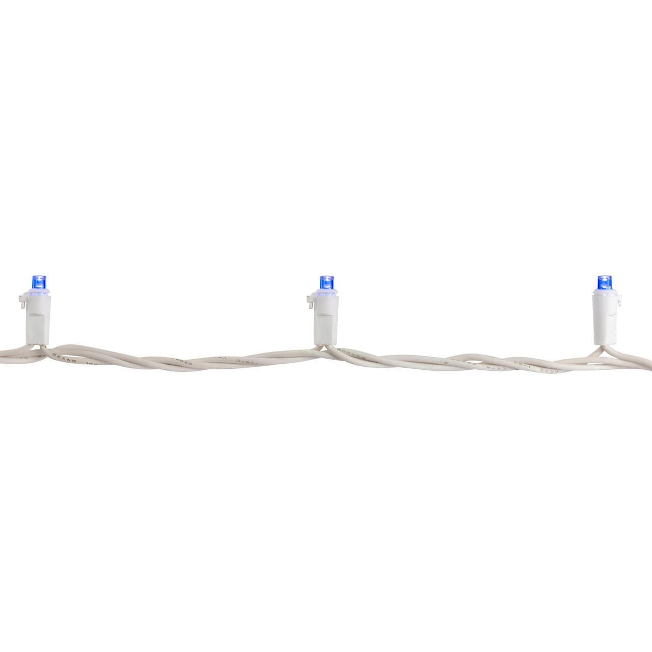 50ct Blue LED Wide Angle Christmas Lights, 16.25ft White Wire 2 50ct Blue LED Wide Angle Christmas Lights, 16.25ft White Wire - Image 2