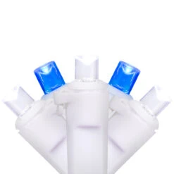 50-Count Blue And White LED Wide Angle Christmas Lights - 16.25 Ft White Wire