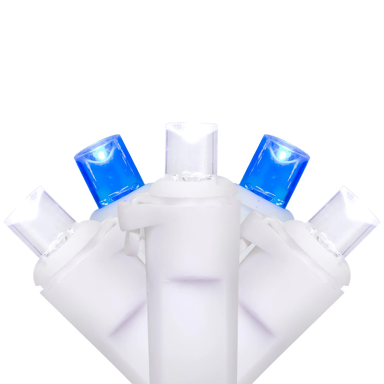 50-Count Blue And White LED Wide Angle Christmas Lights - 16.25 Ft White Wire 1 50-Count Blue And White LED Wide Angle Christmas Lights - 16.25 Ft White Wire