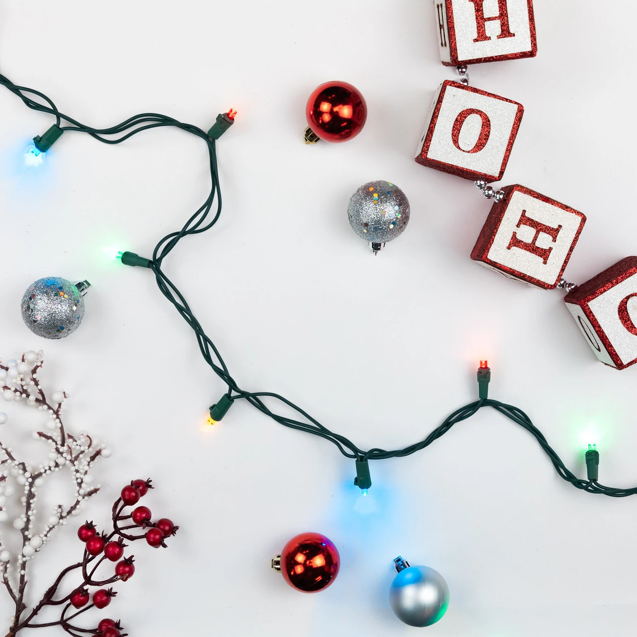 50ct Multi-Color LED Wide Angle Christmas Lights,16.25ft Green Wire 3 50ct Multi-Color LED Wide Angle Christmas Lights,16.25ft Green Wire - Image 3