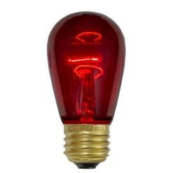 Pack Of 25 Incandescent Red E26 Base Replacement S14 Light Bulbs - 11 Watts
