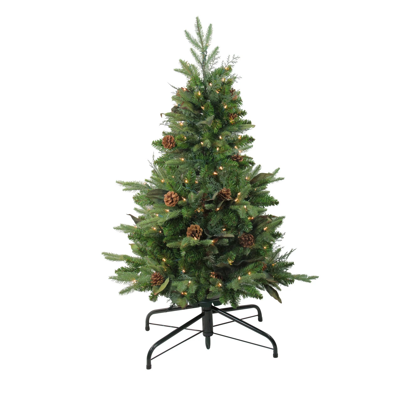 4' Pre-Lit Medium Mixed Winter Pine Artificial Christmas Tree - Clear Lights 1 4' Pre-Lit Medium Mixed Winter Pine Artificial Christmas Tree - Clear Lights