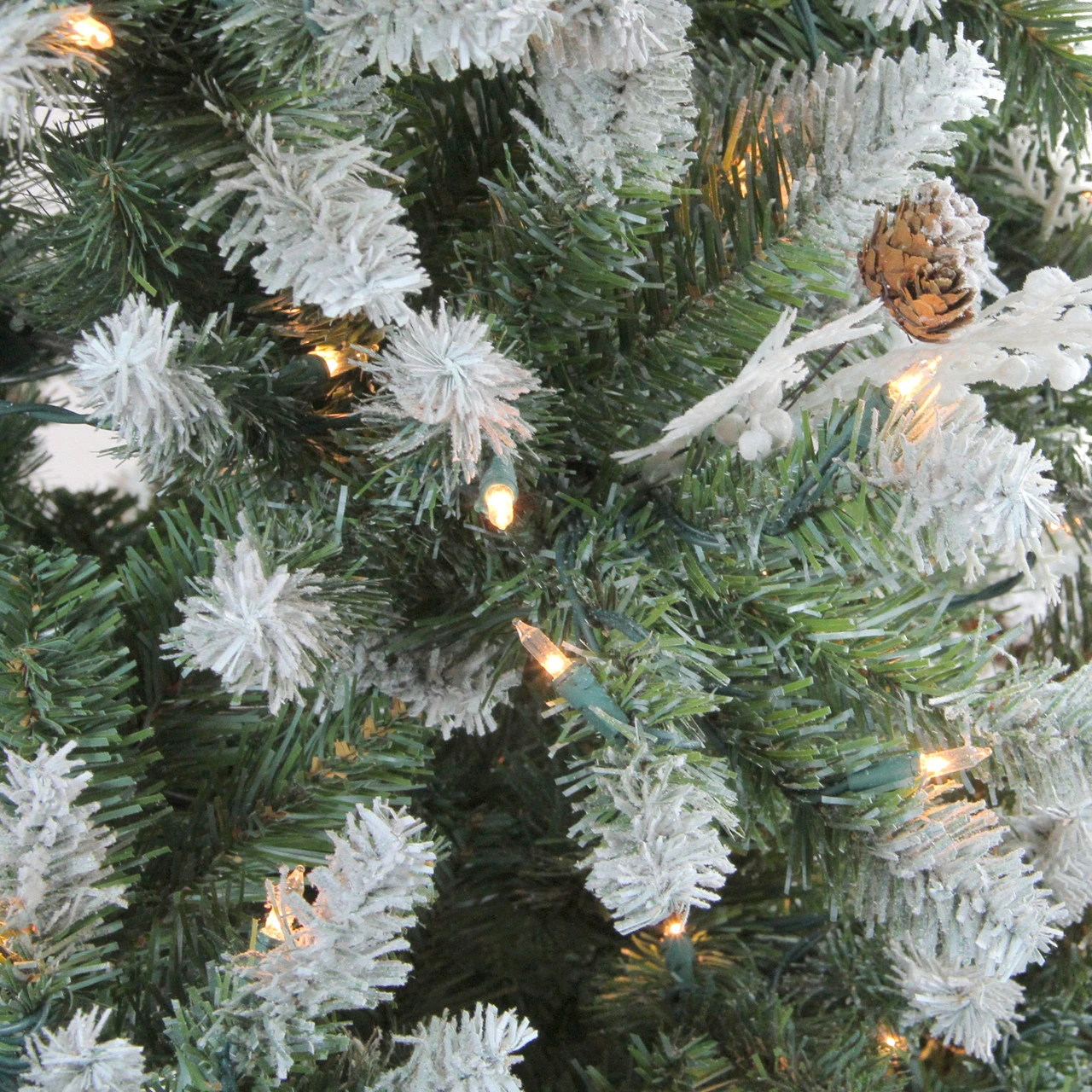 6.5' Pre-Lit Medium Frosted Sierra Fir Artificial Christmas Tree - Clear Lights 2 6.5' Pre-Lit Medium Frosted Sierra Fir Artificial Christmas Tree - Clear Lights - Image 2