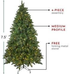 7.5' Pre-Lit Medium Mixed Scotch Pine Artificial Christmas Tree - Warm White LED Lights -Best Christmas Store northlight nl15087 thumbnail 1 09855.1667578155
