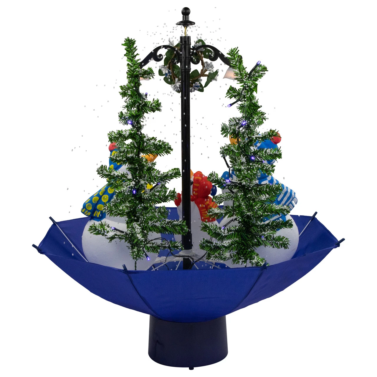 30" Lighted Musical Snowing Snowman Family In Umbrella Base Christmas Decoration 5 30" Lighted Musical Snowing Snowman Family In Umbrella Base Christmas Decoration - Image 5