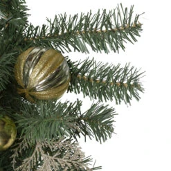 30" Pink And Gold Frosted Artificial Christmas Teardrop Swag - Unlit -Best Christmas Store northlight s27700 2 06429.1667529951