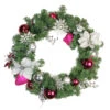 Poinsettia And Eucalyptus Artificial Christmas Wreath - 24-Inch, Unlit