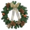 Pre-Decorated Ball Ornaments And Bow Artificial Christmas Wreath, 24-Inch, Unlit