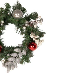 16" Pre-Lit Decorated Green Pine Artificial Christmas Wreath, Warm White LED Lights -Best Christmas Store northlight s92635 2 updated 20488.1667573097