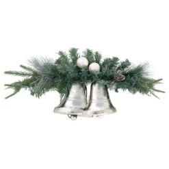 18" Decorated Pine Artificial Christmas Swag With Silver Bells