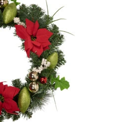Decorated Red And Green Poinsettia And Pine Artificial Christmas Wreath, 24-inch, Unlit 5 Decorated Red And Green Poinsettia And Pine Artificial Christmas Wreath, 24-inch, Unlit -Best Christmas Store northlight s92645 2 updated 47276.1667573100