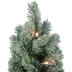 17-Inch Mini Artificial Tabletop LED Flocked Christmas Tree With Burlap Base- Clear Lights -Best Christmas Store northlight sf89159 3 sample 09036.1667488083