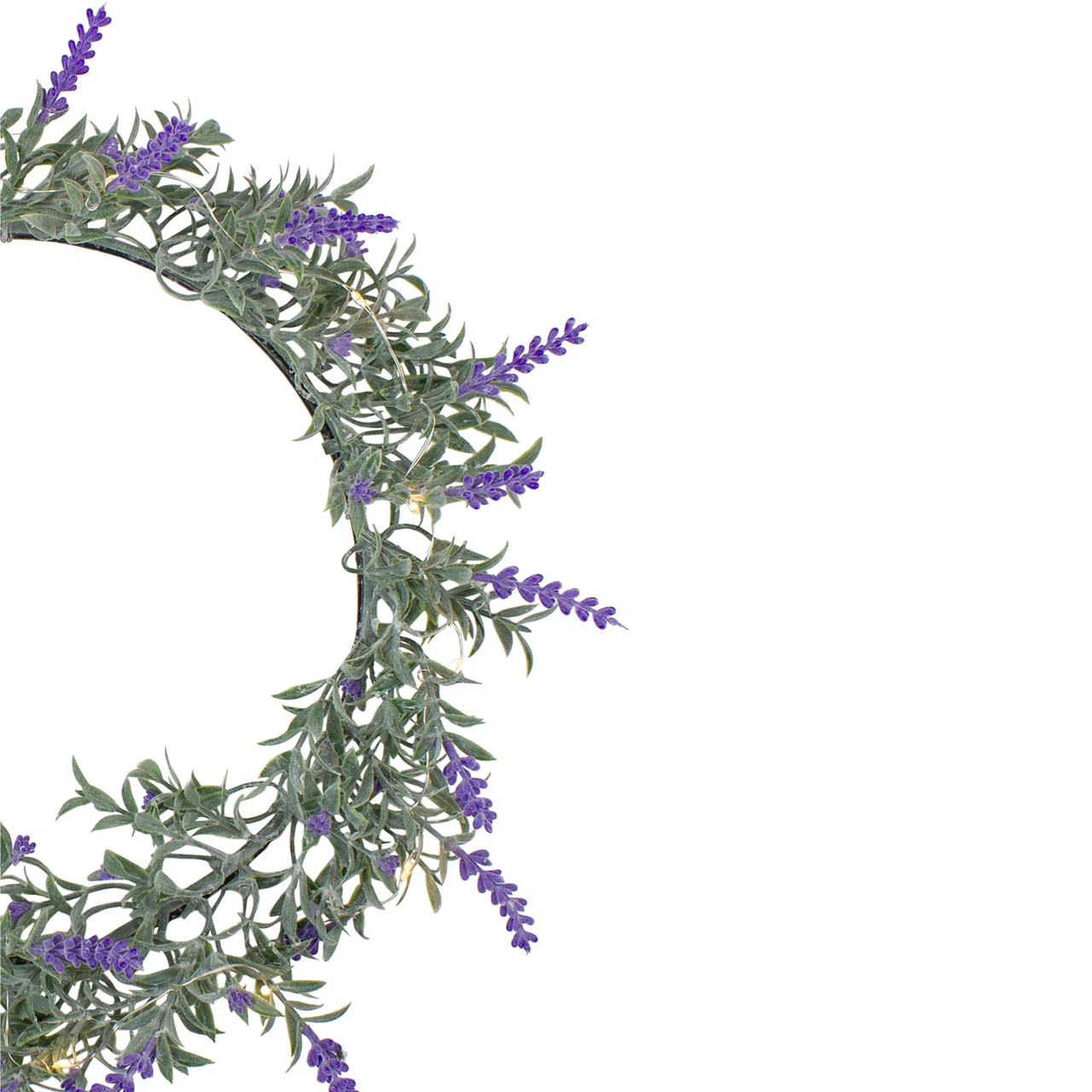 LED Lighted Artificial Lavender Spring Wreath- 16-inch, White Lights 4 LED Lighted Artificial Lavender Spring Wreath- 16-inch, White Lights - Image 4