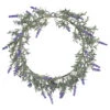 Artificial LED Lighted Lavender Spring Wreath- 16-inch, White Lights