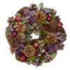 Iced Pine Cones With Berries Artificial Christmas Wreath, 10-Inch, Unlit