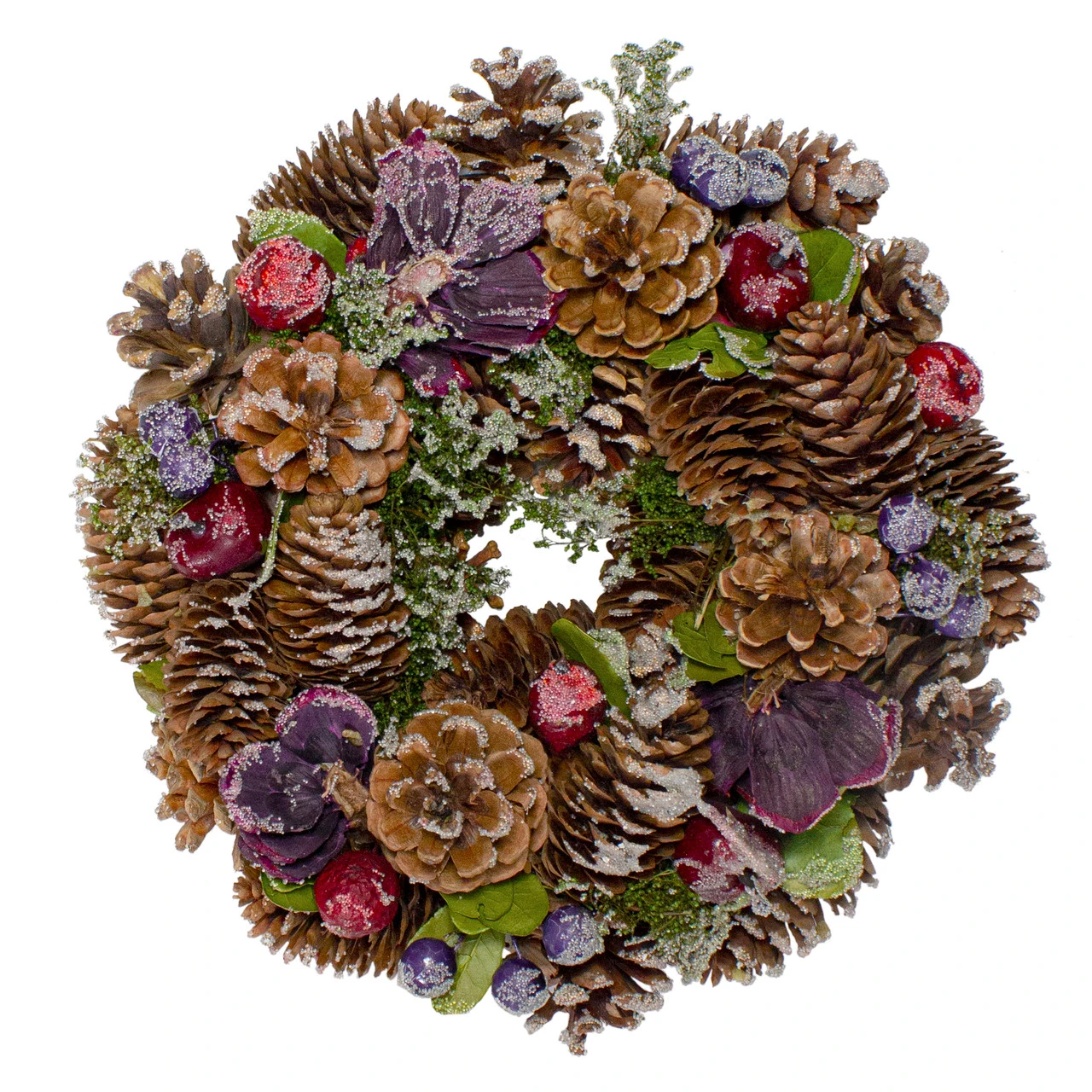 Iced Pine Cones With Berries Artificial Christmas Wreath, 10-Inch, Unlit 1 Iced Pine Cones With Berries Artificial Christmas Wreath, 10-Inch, Unlit