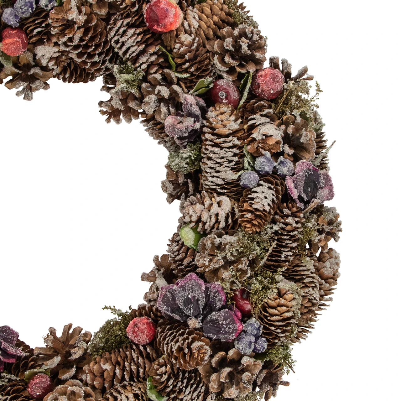 Sugared Purple Flowers And Pine Cones Artificial Christmas Wreath - 20-Inch, Unlit 3 Sugared Purple Flowers And Pine Cones Artificial Christmas Wreath - 20-Inch, Unlit - Image 3