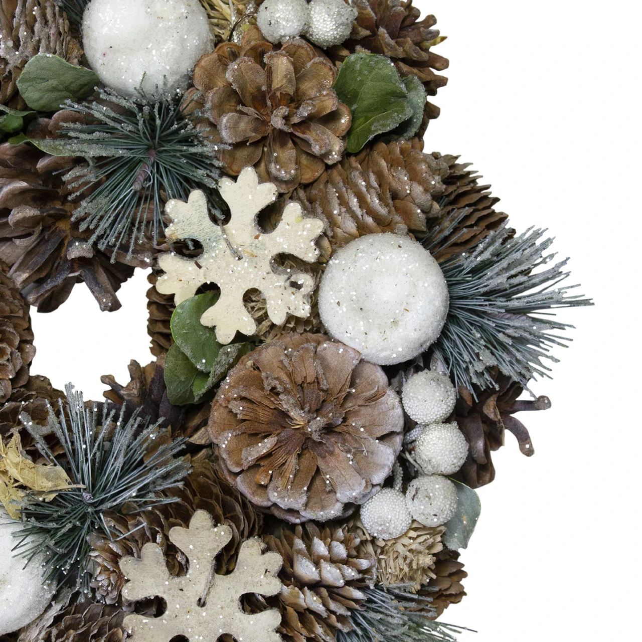 Frosted Glitter Pine Cone And Berries Artificial Christmas Wreath, 10.5-Inch, Unlit 3 Frosted Glitter Pine Cone And Berries Artificial Christmas Wreath, 10.5-Inch, Unlit - Image 3