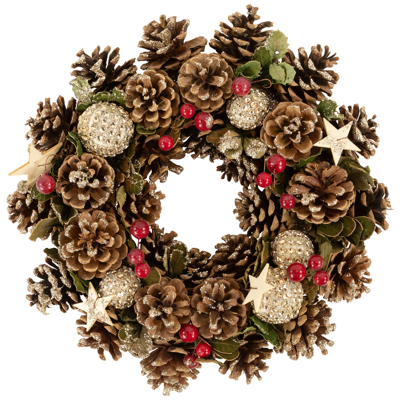 Glittered Pine Cone And Berry Artificial Christmas Wreath, 12-Inch, Unlit 1 Glittered Pine Cone And Berry Artificial Christmas Wreath, 12-Inch, Unlit