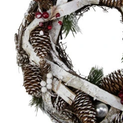 Birch Bark And Pine Cones Artificial Christmas Wreath - 13.5-Inch, Unlit -Best Christmas Store northlight sh86417 1 97169.1667657969