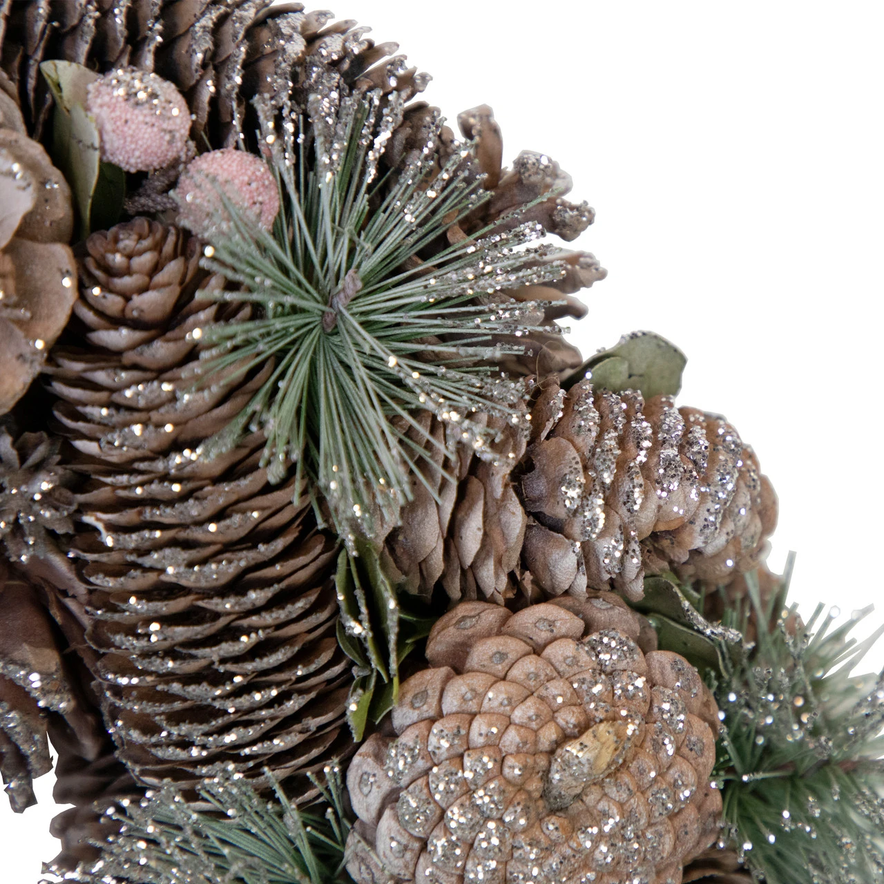 Glittered Pine Cones And Berries Artificial Christmas Wreath, 13-Inch, Unlit 3 Glittered Pine Cones And Berries Artificial Christmas Wreath, 13-Inch, Unlit - Image 3