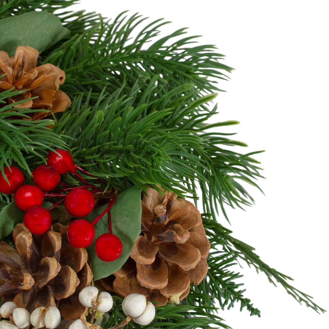 Green And Red "Welcome" Artificial Christmas Wreath - 12-Inch, Unlit 3 Green And Red "Welcome" Artificial Christmas Wreath - 12-Inch, Unlit - Image 3