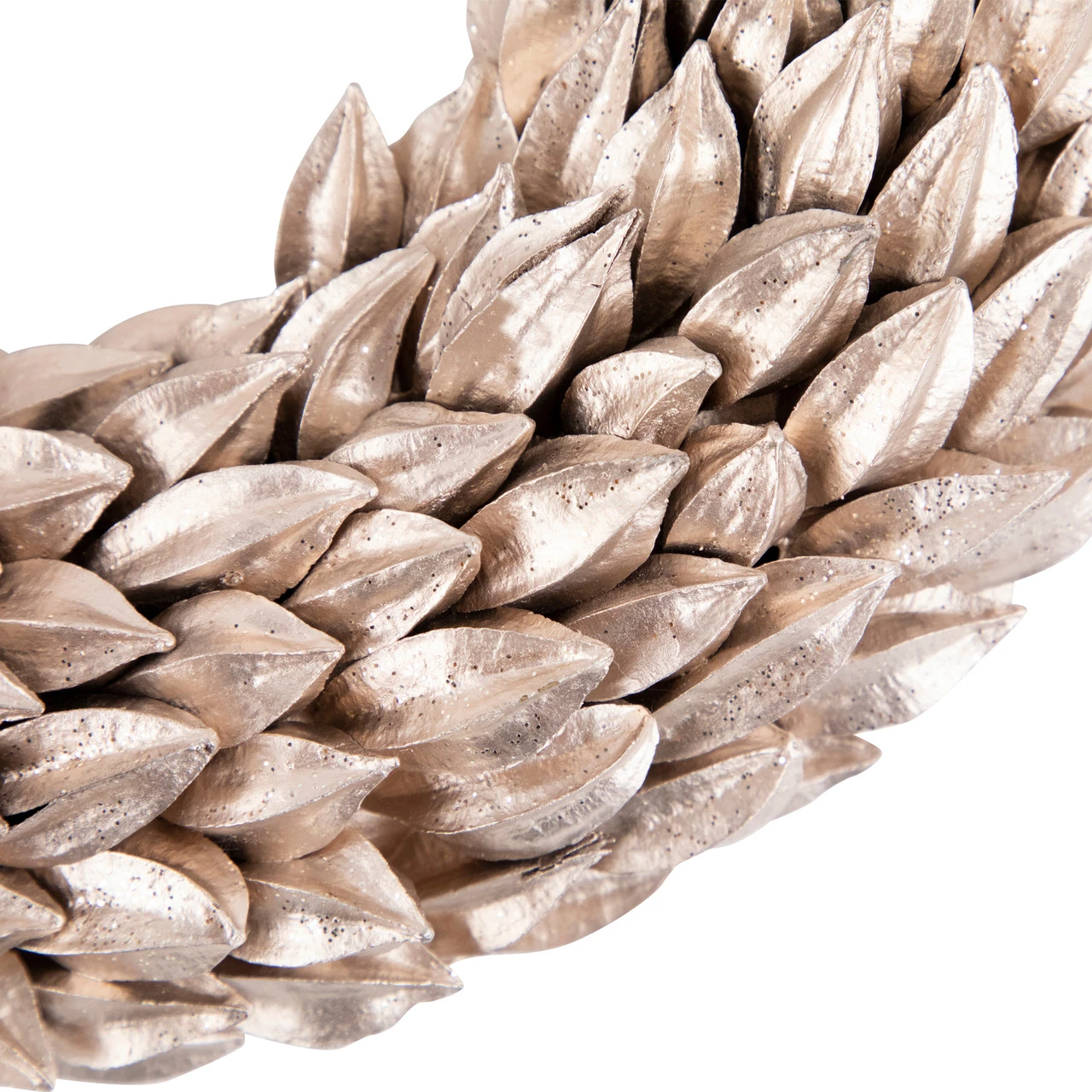 Champagne Gold Budding Leaves Glitter Christmas Wreath, 11.5-Inch, Unlit 2 Champagne Gold Budding Leaves Glitter Christmas Wreath, 11.5-Inch, Unlit - Image 2